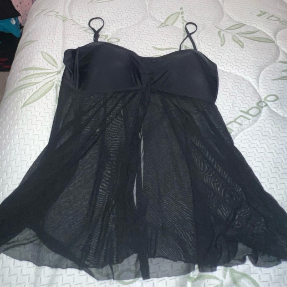 Collection B Black Sheer Chemise